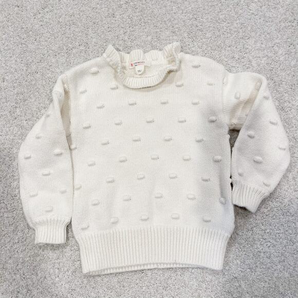 Girls 2T Bundle Cream Crewcuts Sweater with Pom Poms & White Baroni Firenze Polo - Picture 2 of 11